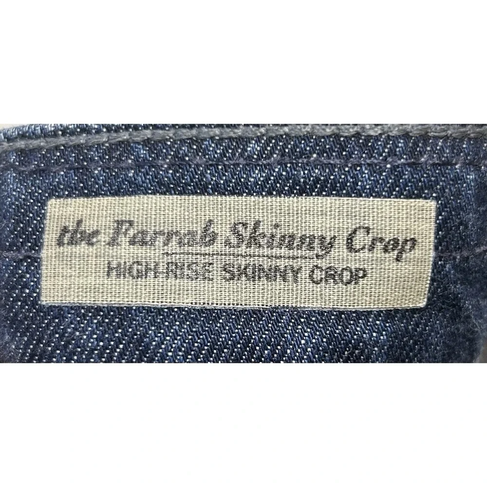 ADRIANO GOLDSCHMIED Blue Denim Farrah Skinny Crop High-Rise Jeans Womens 30